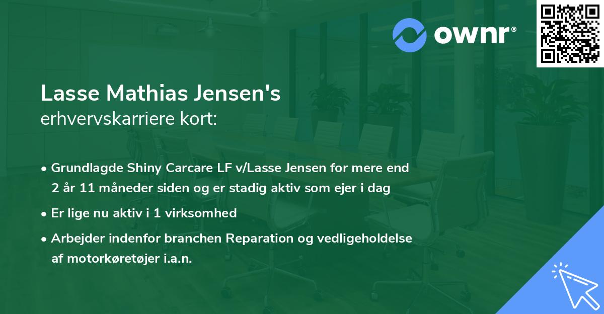 Lasse Mathias Jensen's erhvervskarriere kort