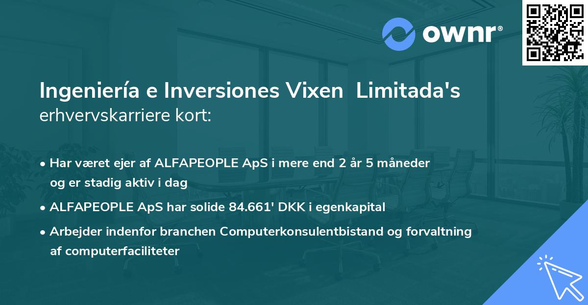 Ingeniería e Inversiones Vixen Limitada's erhvervskarriere kort