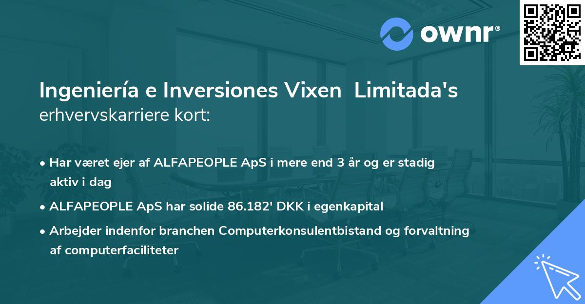Ingeniería e Inversiones Vixen Limitada's erhvervskarriere kort