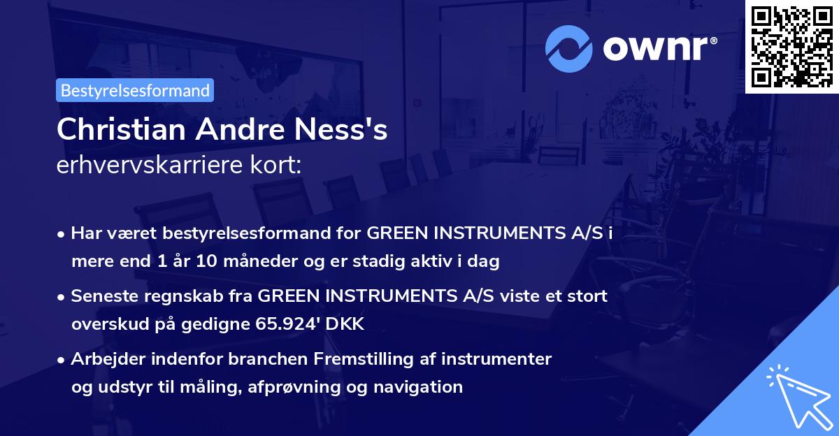 Christian Andre Ness's erhvervskarriere kort