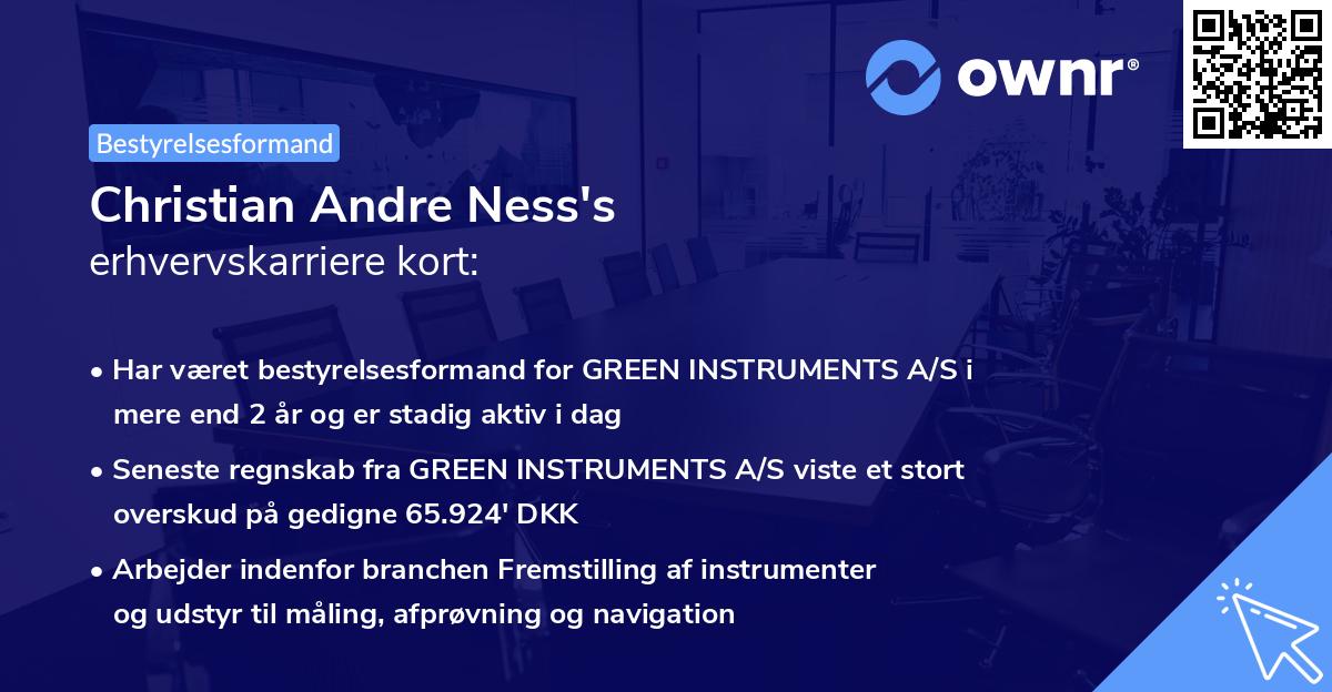 Christian Andre Ness's erhvervskarriere kort