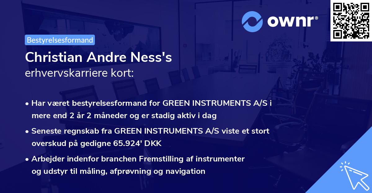 Christian Andre Ness's erhvervskarriere kort