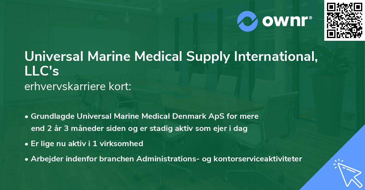 Universal Marine Medical Supply International, LLC's erhvervskarriere kort