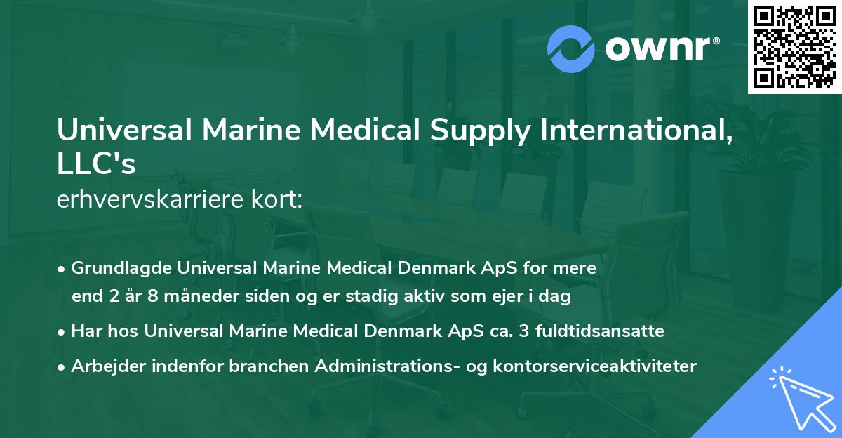 Universal Marine Medical Supply International, LLC's erhvervskarriere kort