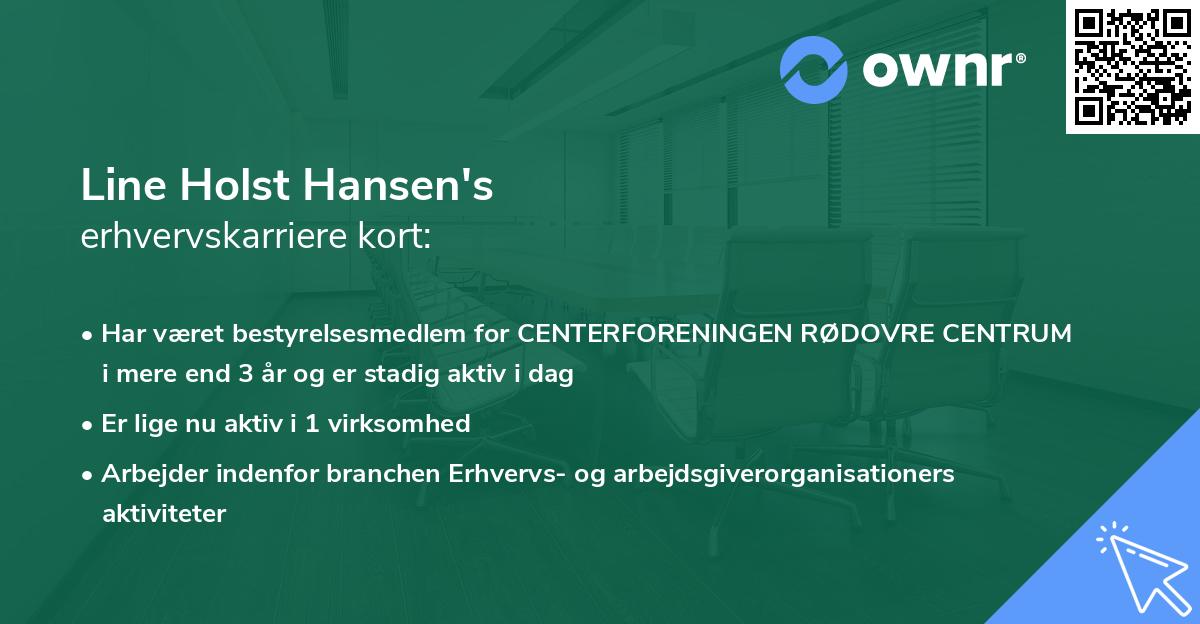 Line Holst Hansen's erhvervskarriere kort