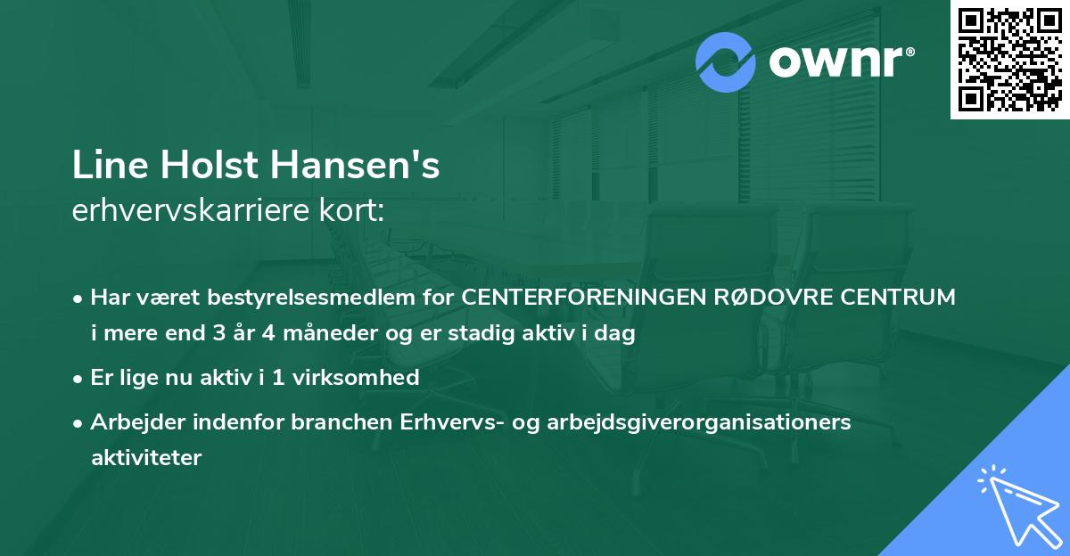 Line Holst Hansen's erhvervskarriere kort