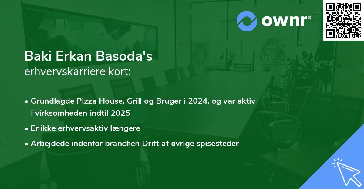 Baki Erkan Basoda's erhvervskarriere kort