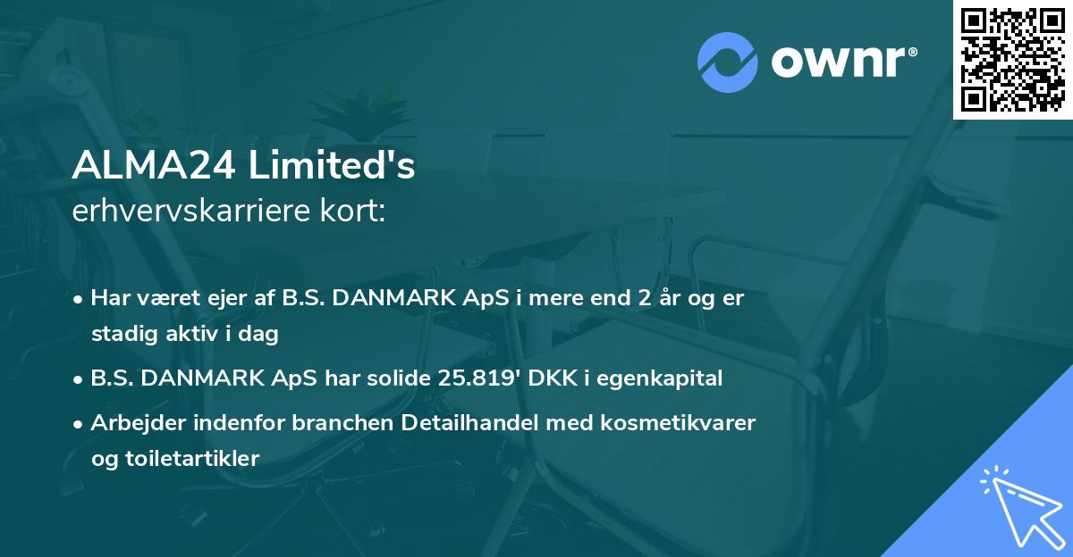 ALMA24 Limited's erhvervskarriere kort
