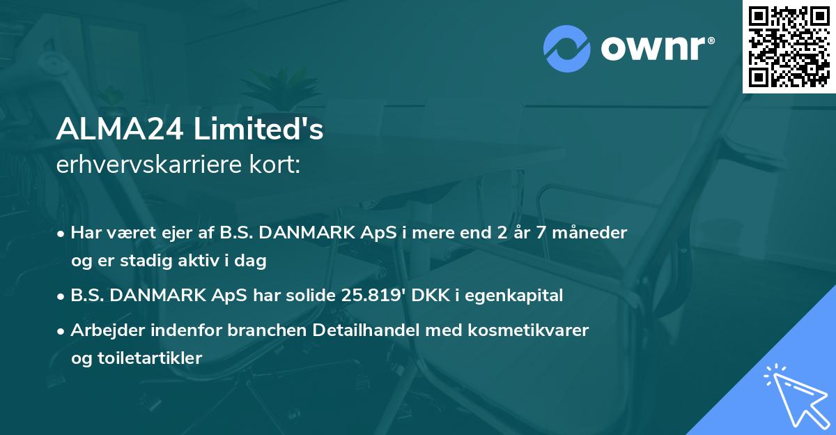 ALMA24 Limited's erhvervskarriere kort