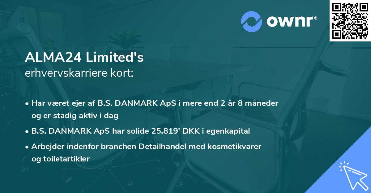 ALMA24 Limited's erhvervskarriere kort
