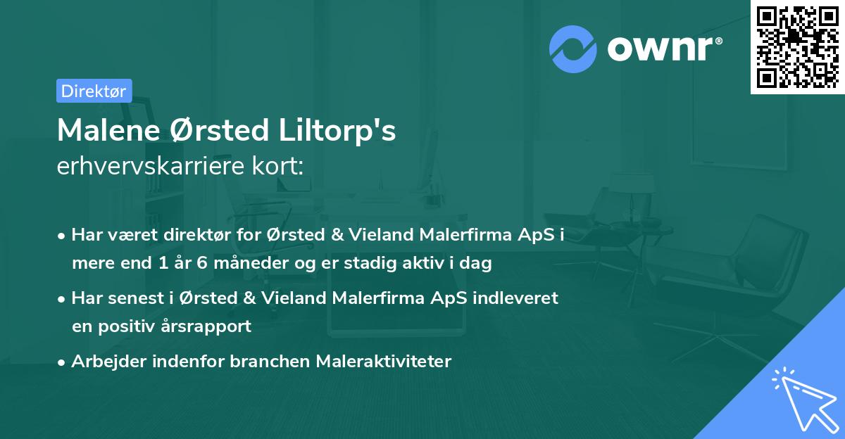 Malene Ørsted Liltorp's erhvervskarriere kort