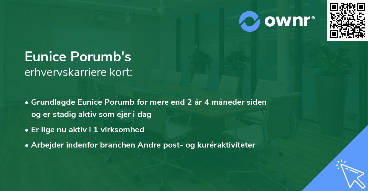 Eunice Porumb's erhvervskarriere kort