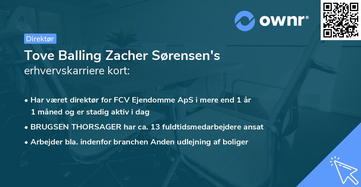 Tove Balling Zacher Sørensen's erhvervskarriere kort