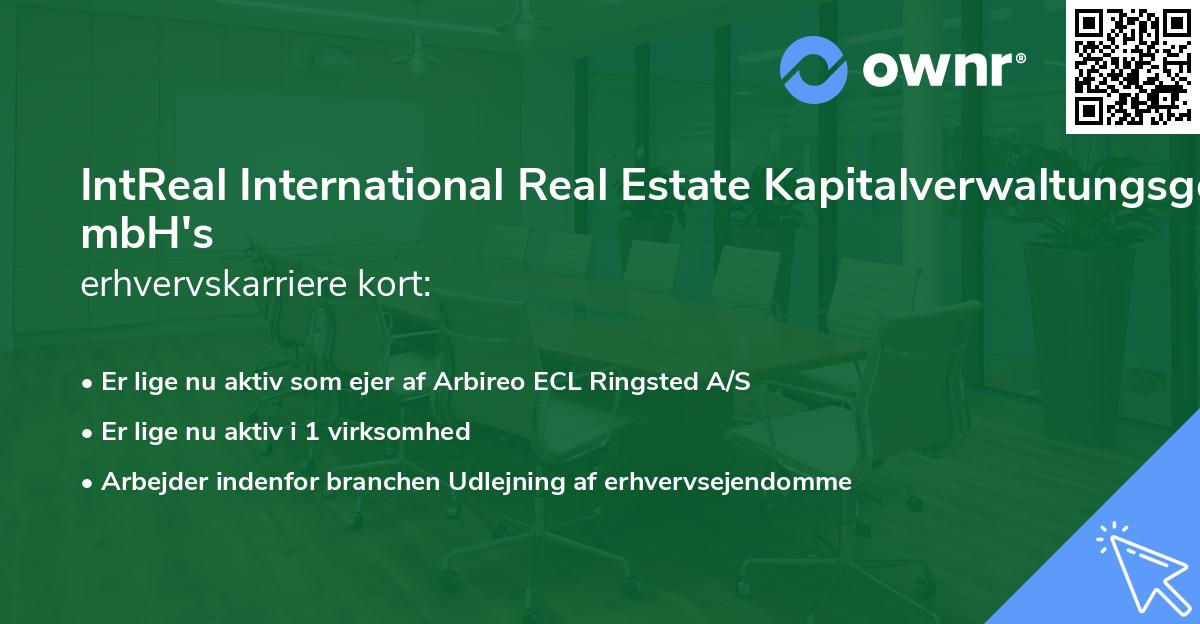 IntReal International Real Estate Kapitalverwaltungsgesellschaft mbH's erhvervskarriere kort