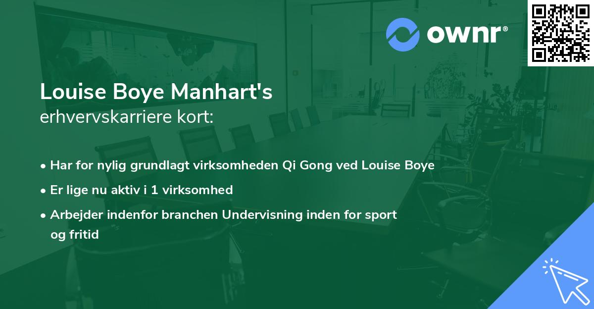 Louise Boye Manhart's erhvervskarriere kort