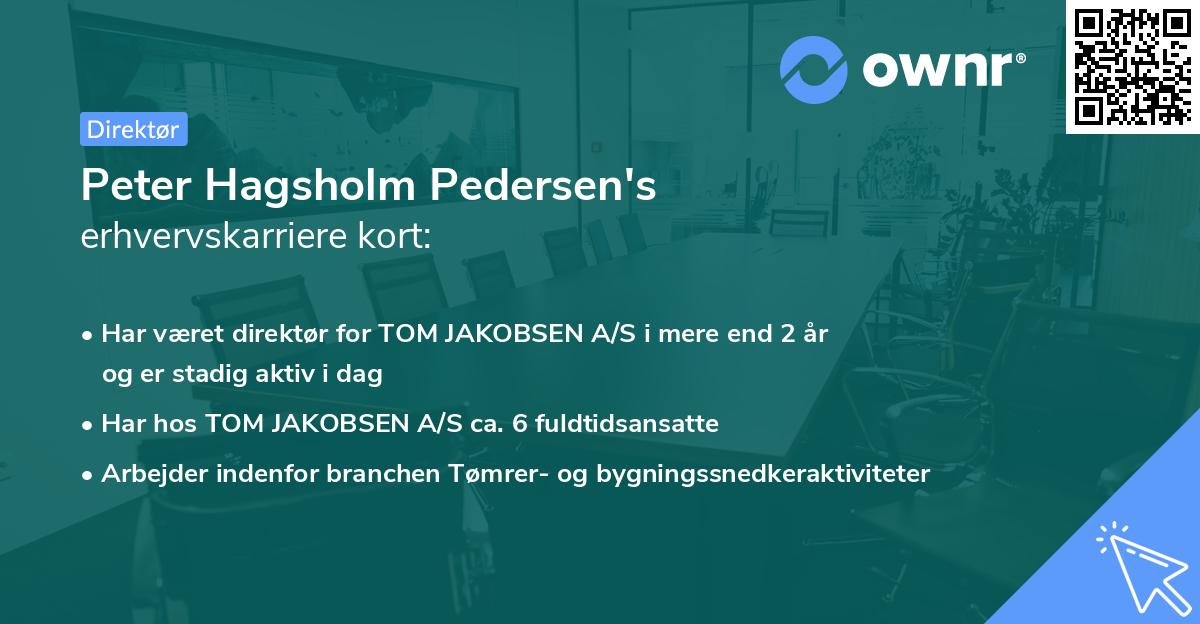 Peter Hagsholm Pedersen's erhvervskarriere kort