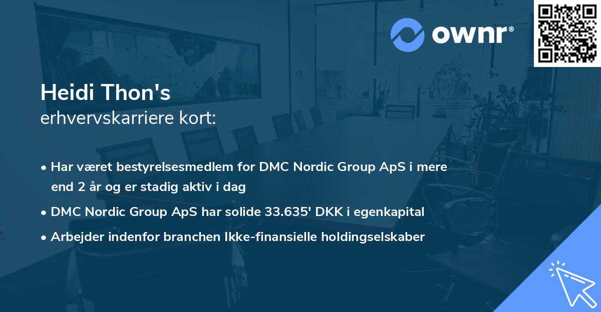 Heidi Thon's erhvervskarriere kort