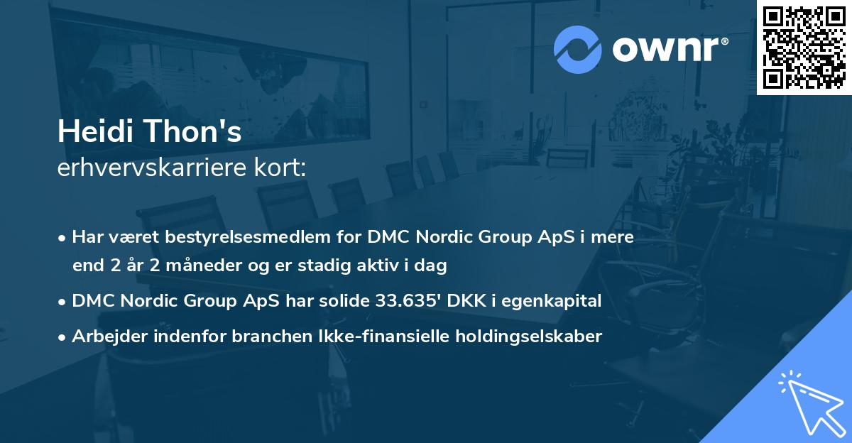 Heidi Thon's erhvervskarriere kort