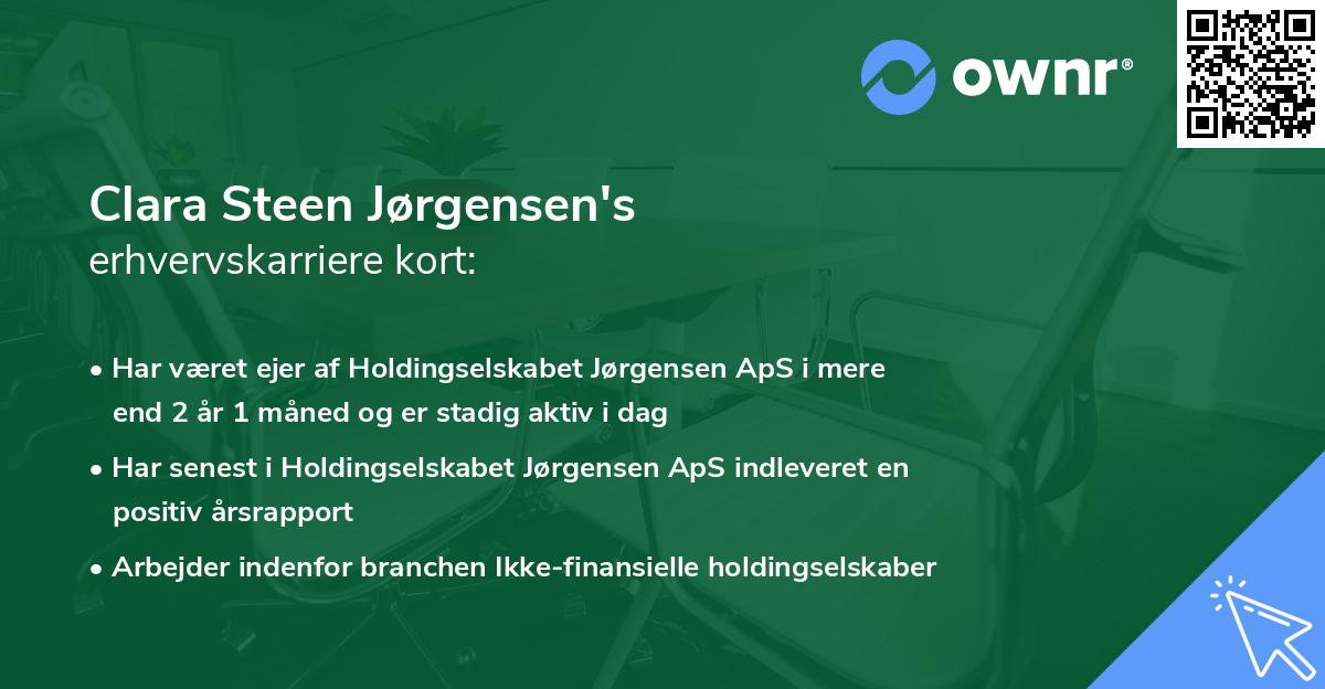 Clara Steen Jørgensen's erhvervskarriere kort