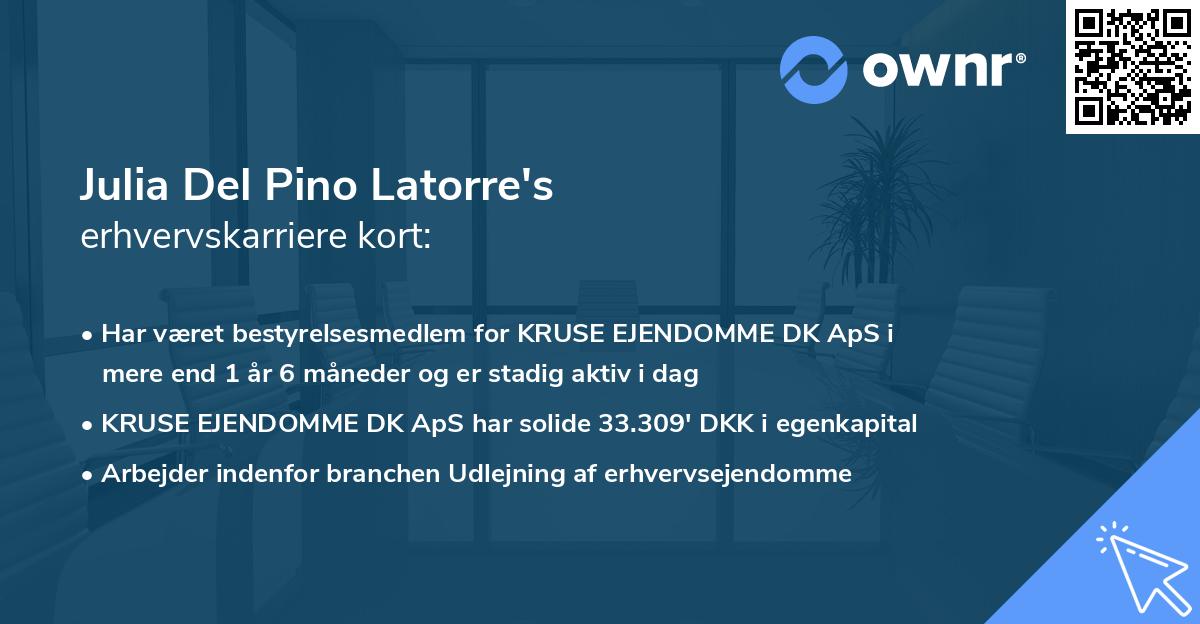 Julia Del Pino Latorre's erhvervskarriere kort