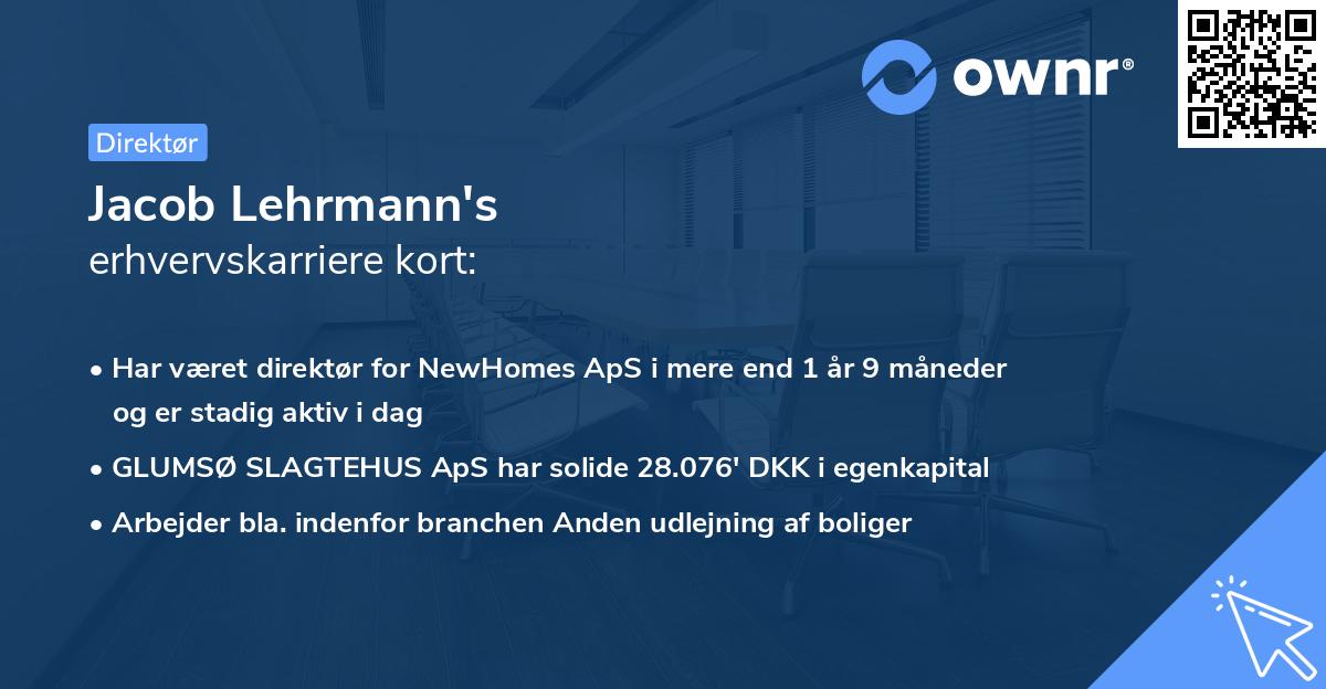Jacob Lehrmann's erhvervskarriere kort