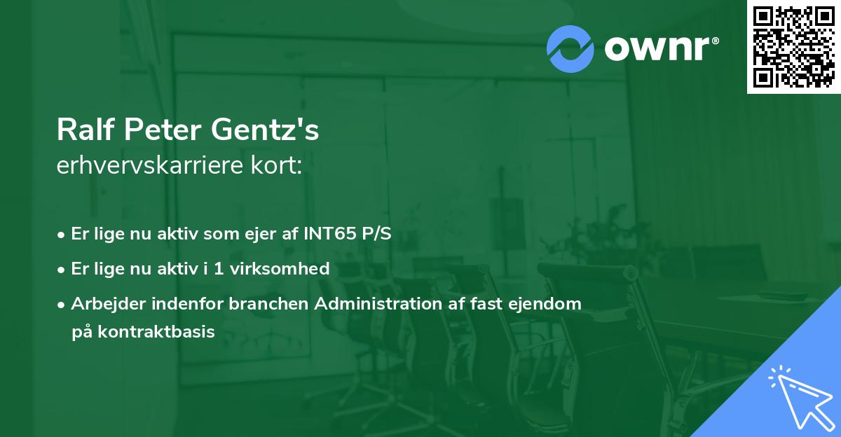 Ralf Peter Gentz's erhvervskarriere kort