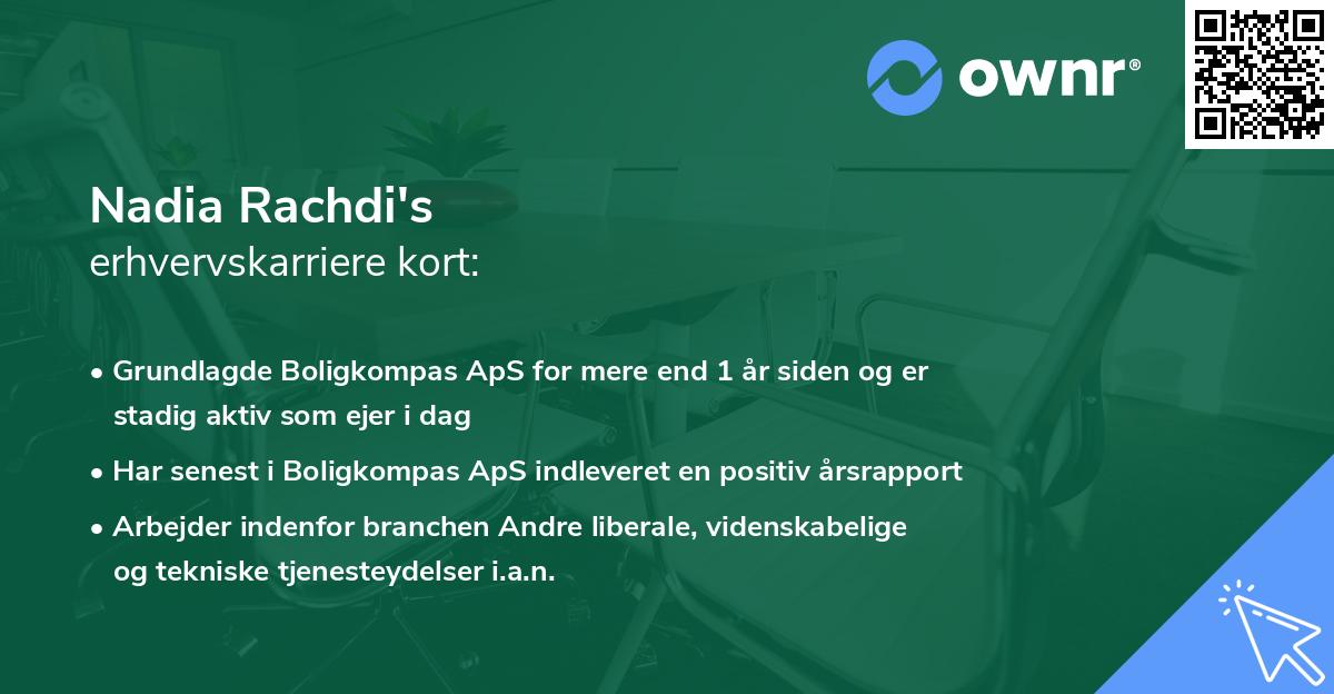 Nadia Rachdi's erhvervskarriere kort