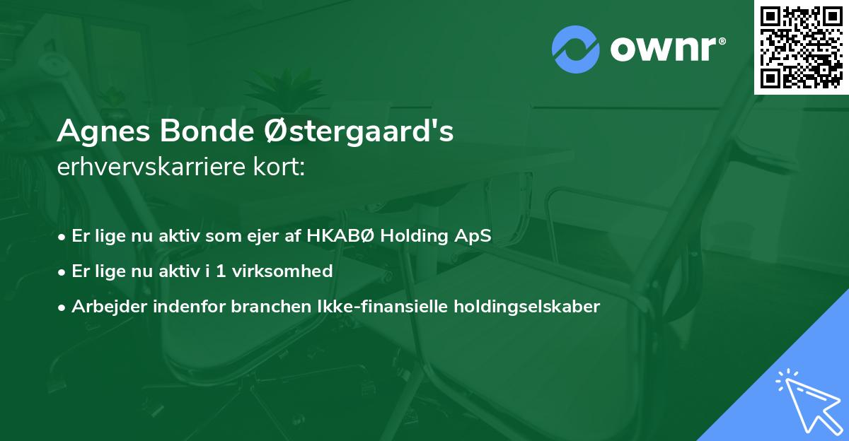 Agnes Bonde Østergaard's erhvervskarriere kort