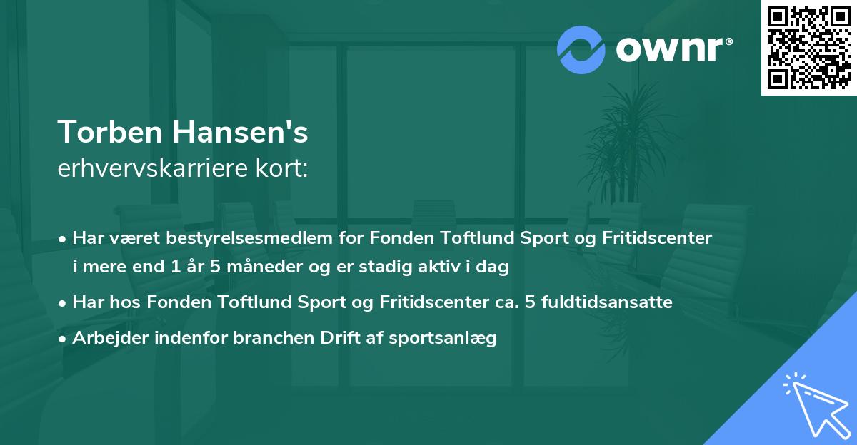 Torben Hansen's erhvervskarriere kort