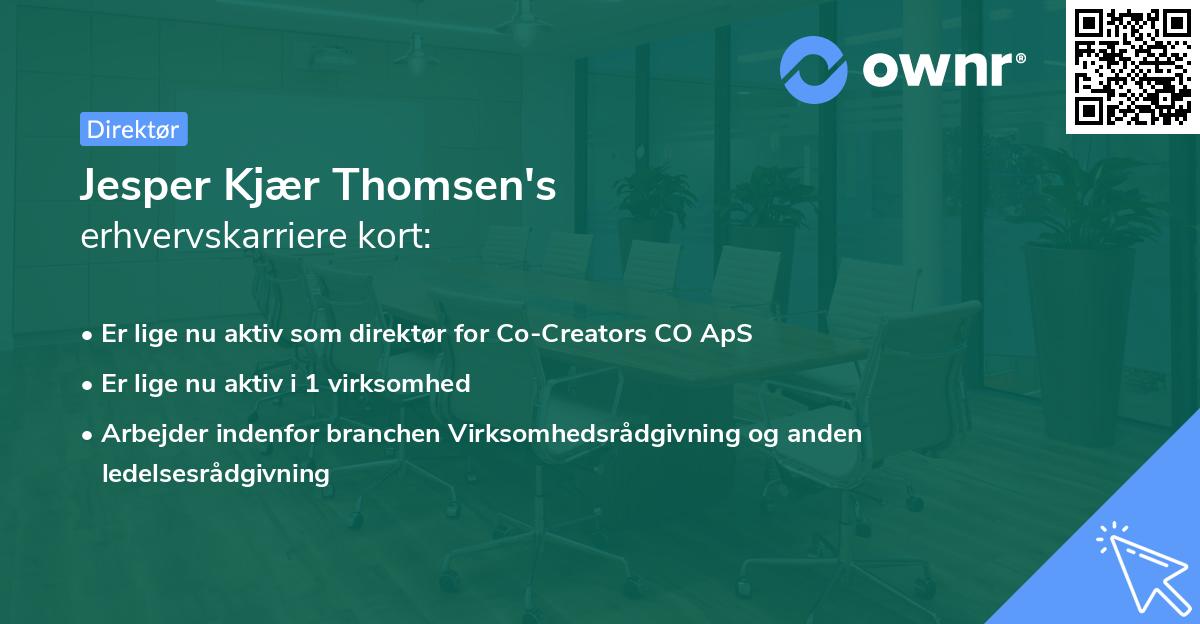 Jesper Kjær Thomsen's erhvervskarriere kort