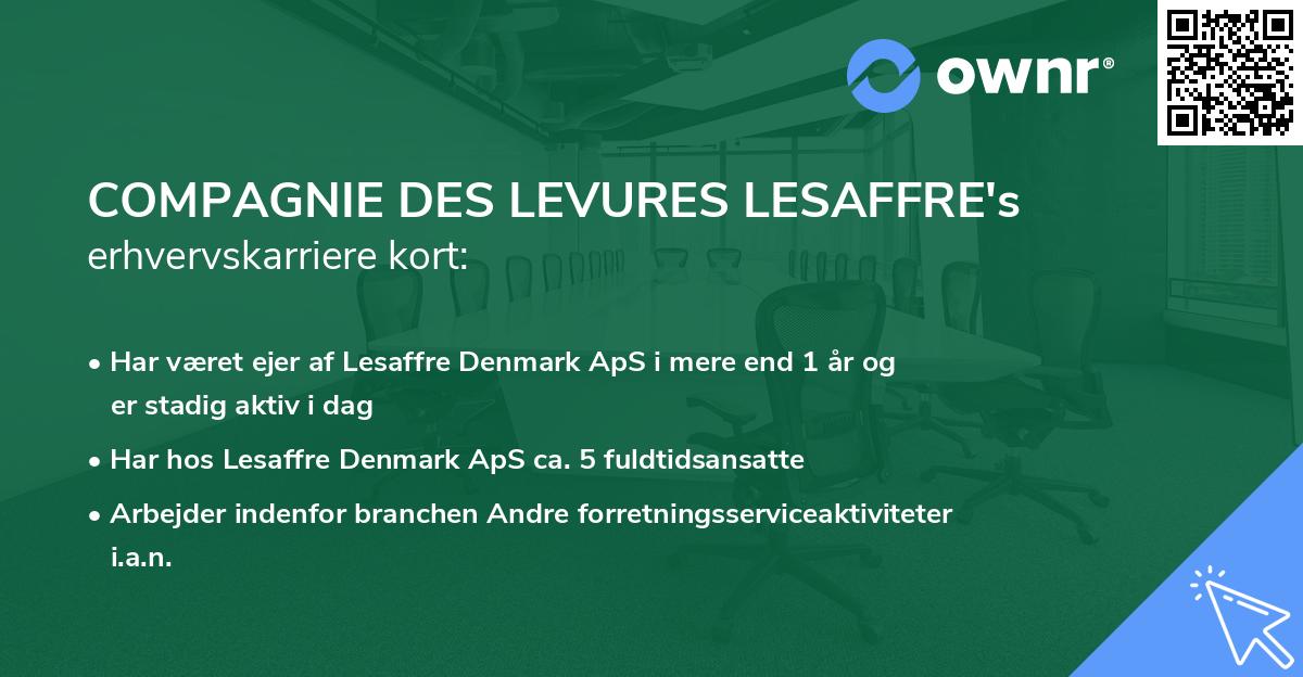 COMPAGNIE DES LEVURES LESAFFRE's erhvervskarriere kort