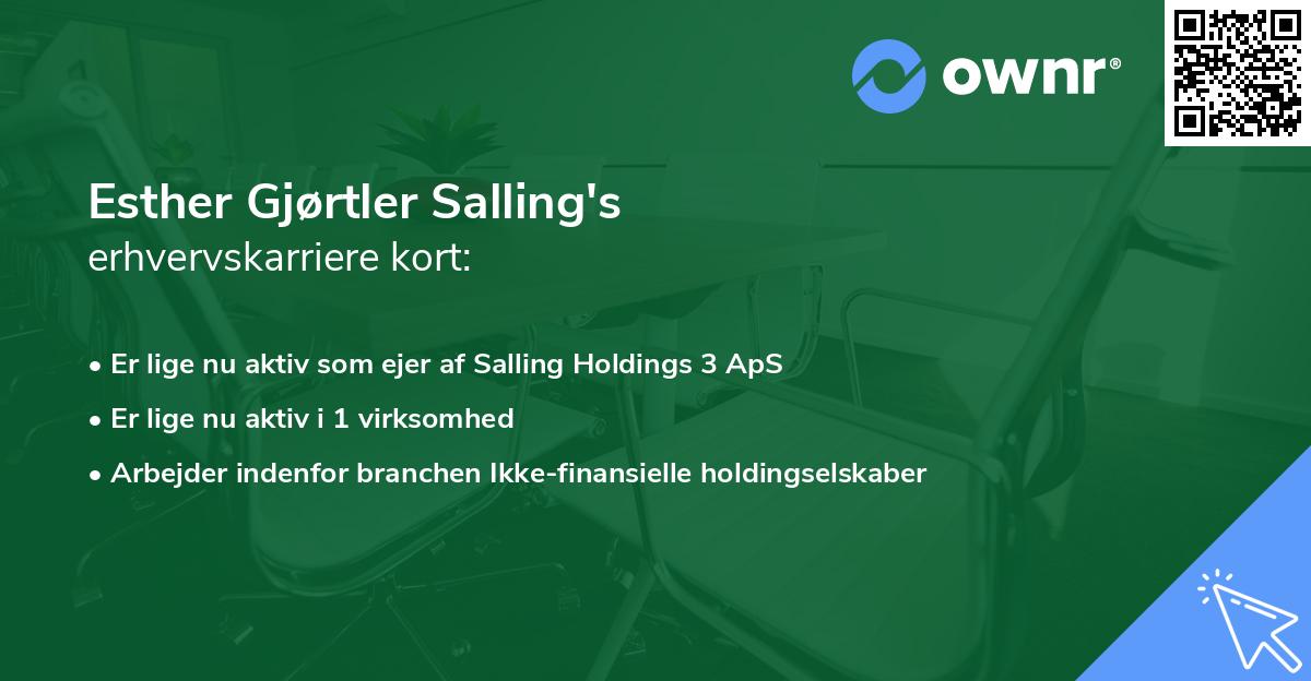 Esther Gjørtler Salling's erhvervskarriere kort