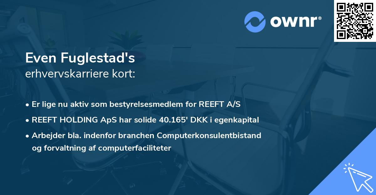 Even Fuglestad's erhvervskarriere kort