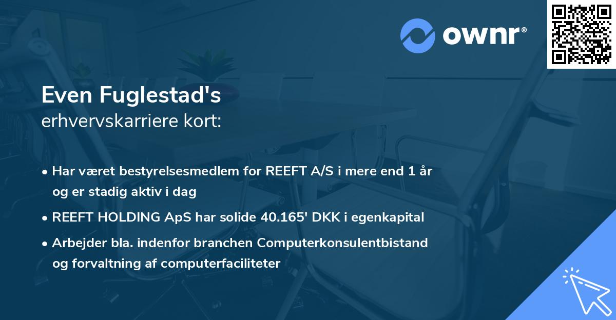 Even Fuglestad's erhvervskarriere kort