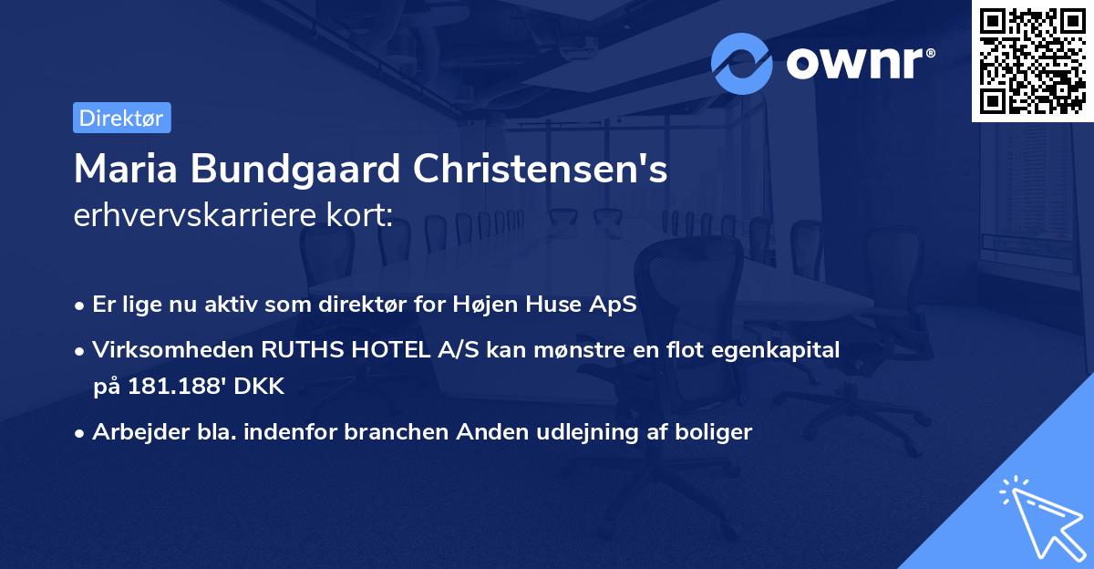 Maria Bundgaard Christensen's erhvervskarriere kort