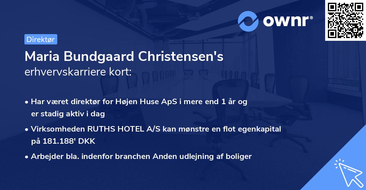 Maria Bundgaard Christensen's erhvervskarriere kort