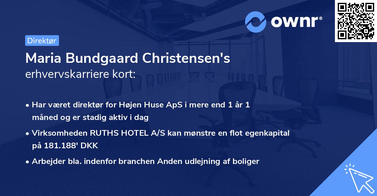 Maria Bundgaard Christensen's erhvervskarriere kort