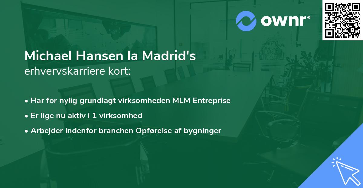 Michael Hansen la Madrid's erhvervskarriere kort