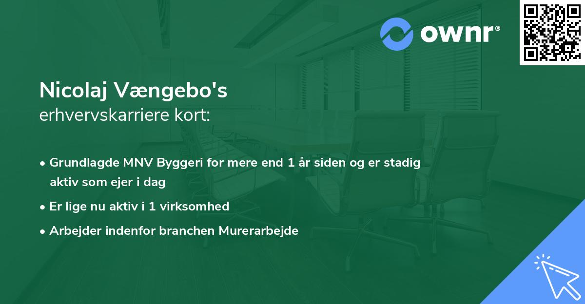 Nicolaj Vængebo's erhvervskarriere kort
