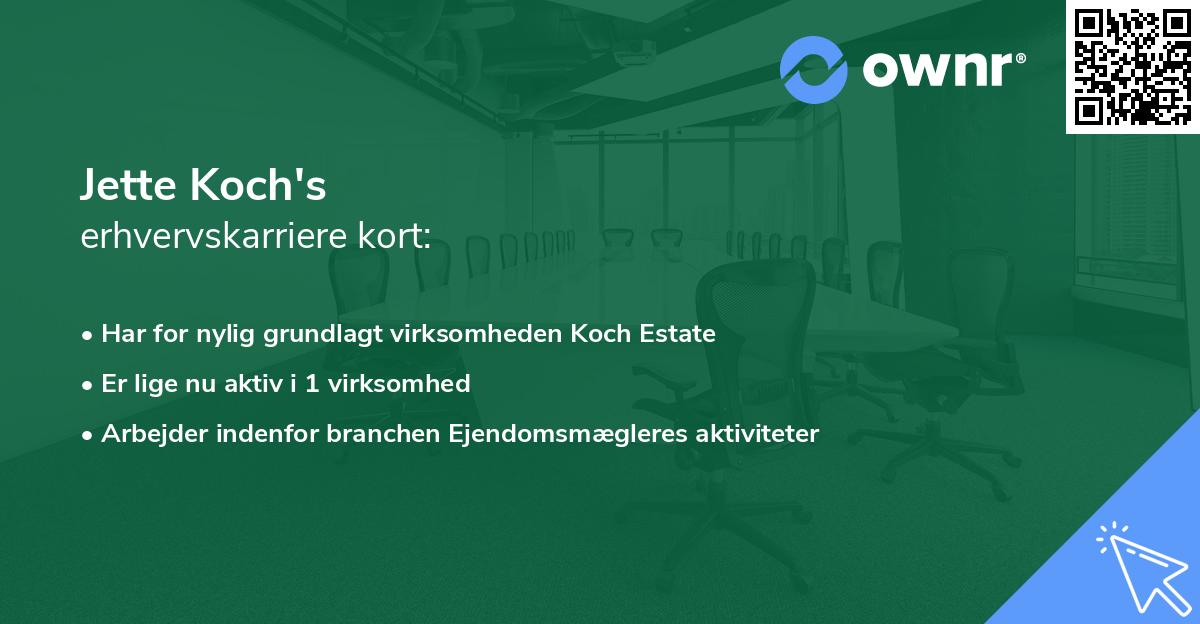 Jette Koch's erhvervskarriere kort