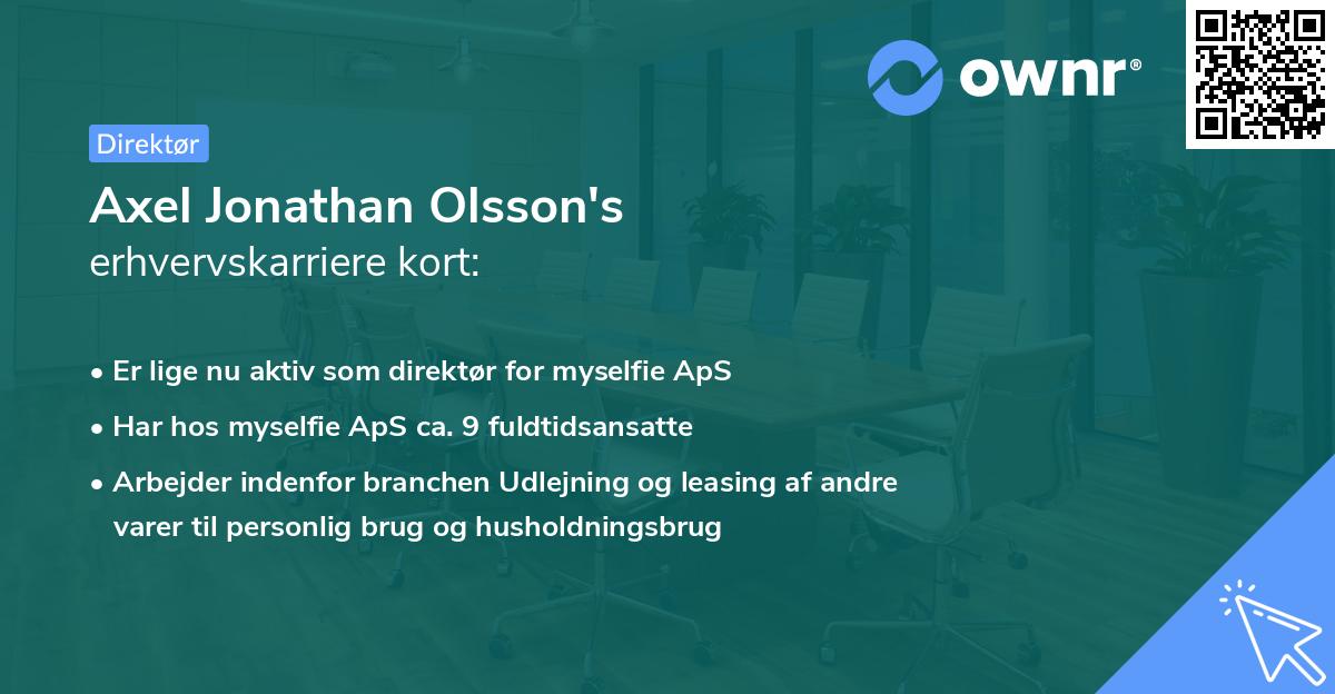 Axel Jonathan Olsson's erhvervskarriere kort