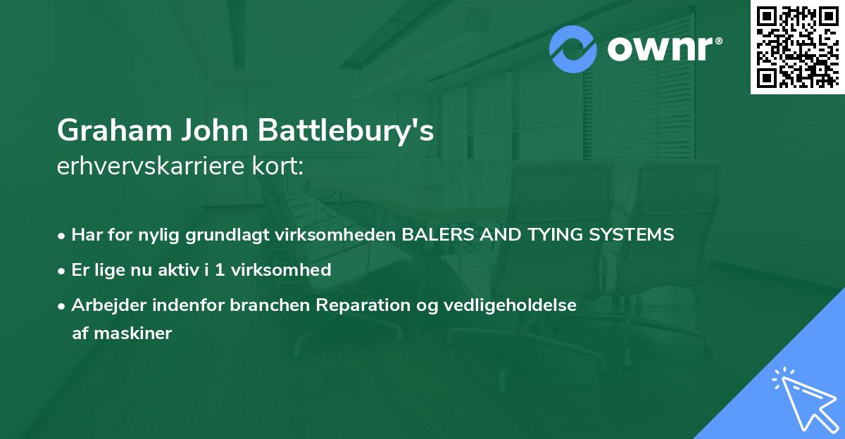 Graham John Battlebury's erhvervskarriere kort