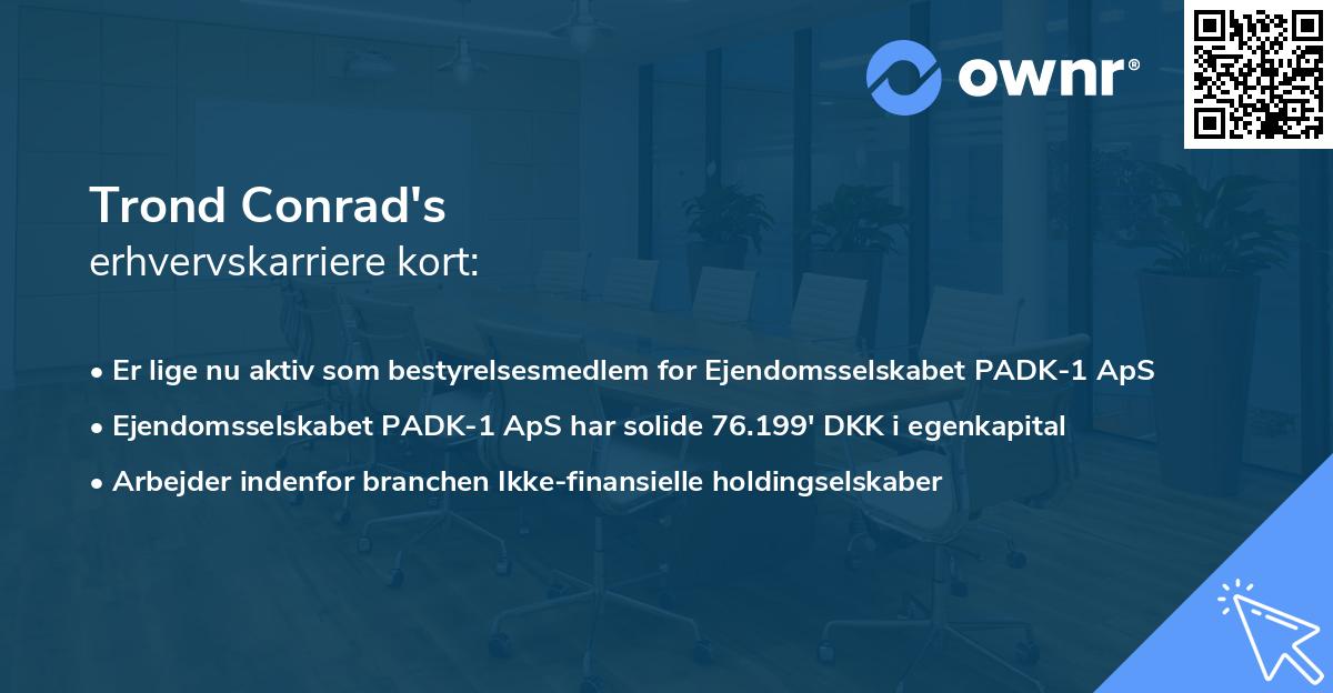 Trond Conrad's erhvervskarriere kort