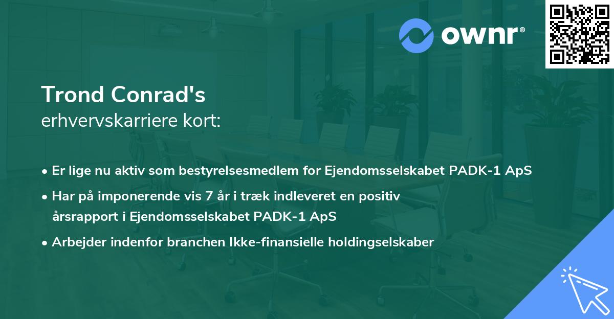 Trond Conrad's erhvervskarriere kort