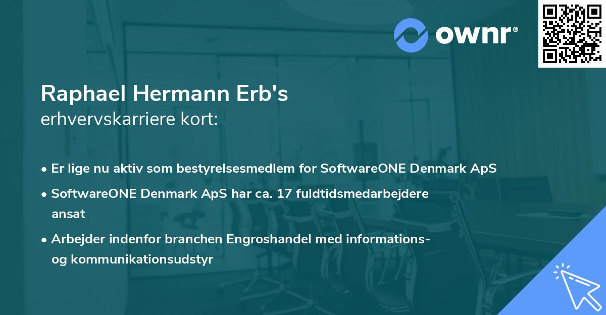 Raphael Hermann Erb's erhvervskarriere kort