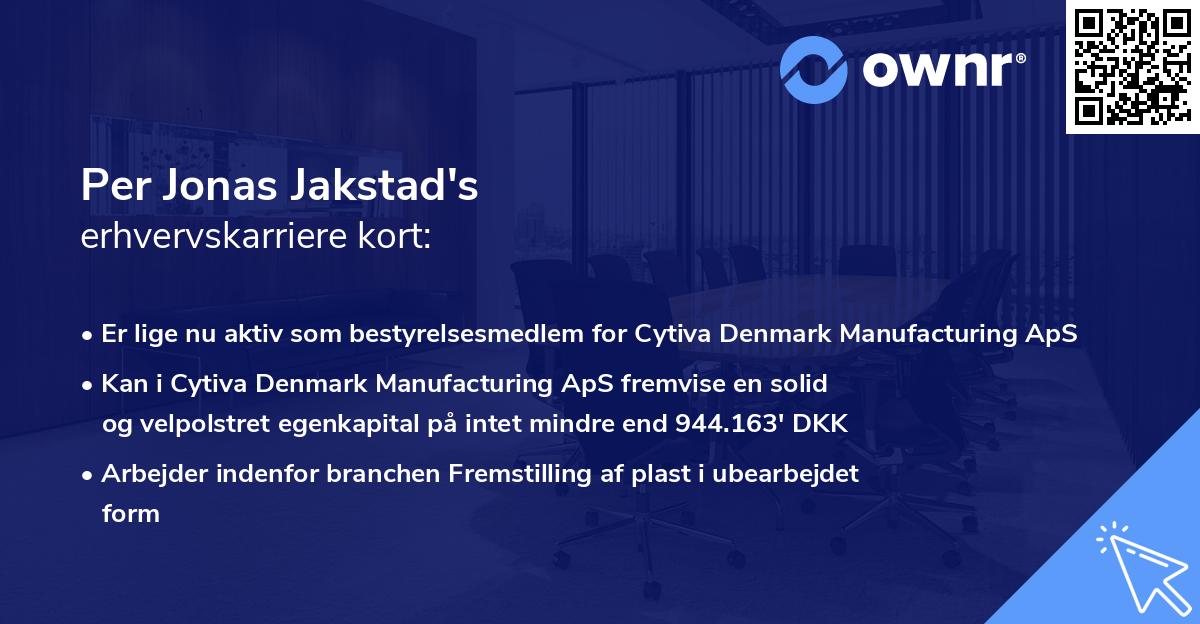 Per Jonas Jakstad's erhvervskarriere kort