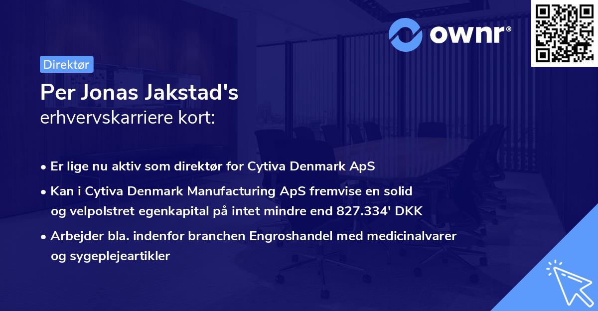 Per Jonas Jakstad's erhvervskarriere kort