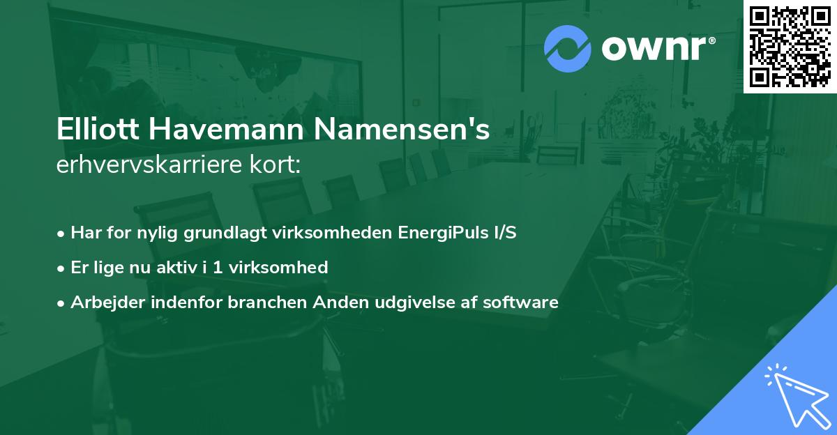 Elliott Havemann Namensen's erhvervskarriere kort