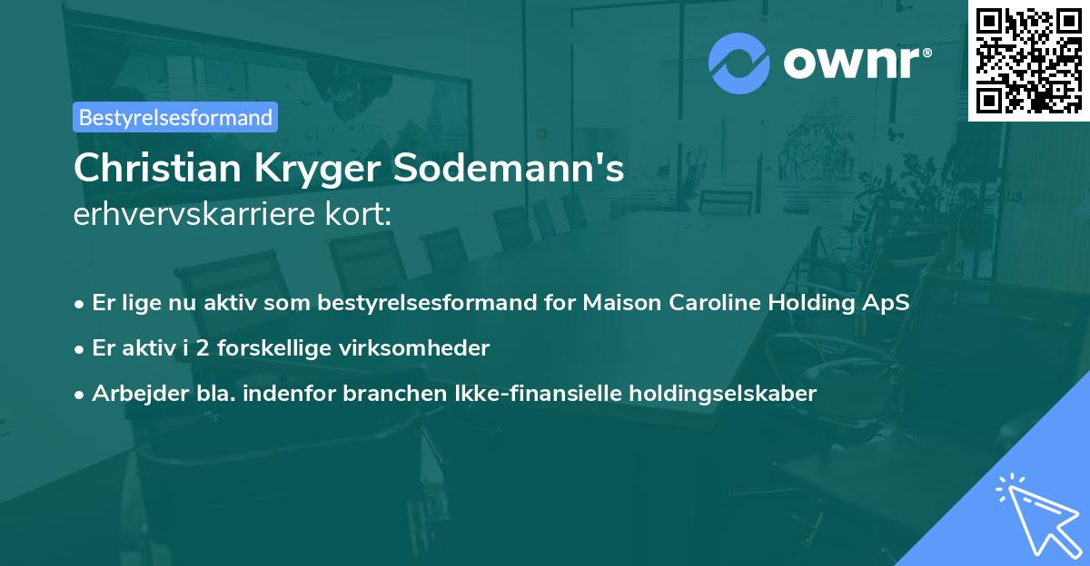 Christian Kryger Sodemann's erhvervskarriere kort