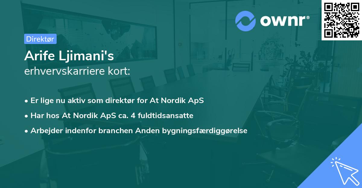 Arife Ljimani's erhvervskarriere kort